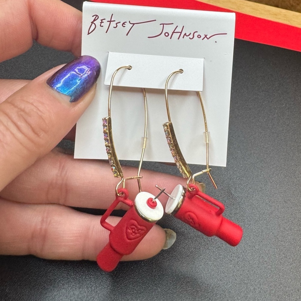 Super Cute Betsey Johnson Water Bottle Earrings